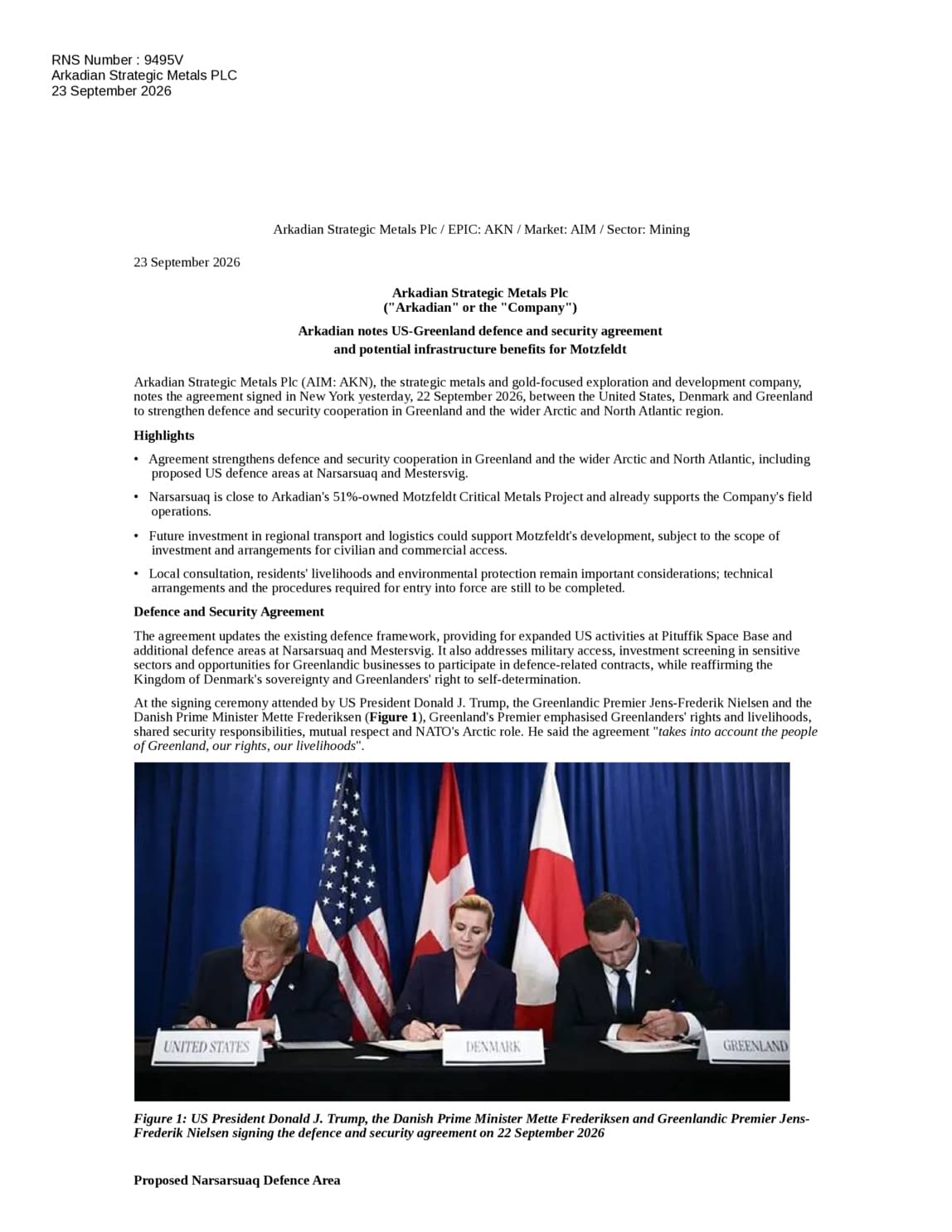 Arkadian Strategic - Arkadian: US-Greenland deal may aid Motzfeldt